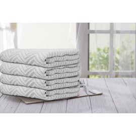 Lenenz Kitchen Towels - Pack of 6 Dish Towels for Kitchen 18'' x 28'' - 100% Cotton Super Plush Kitchen Towel and Dishcloths Sets - Kitchen Hand Towels for Quick Drying (December Sky)