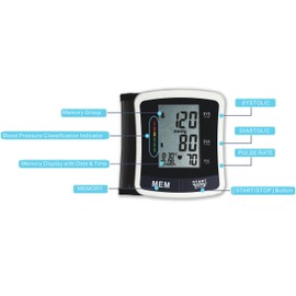 Wrist Blood Pressure Monitor Digital & Fully Automatic WHO Indicator Clinically Validated