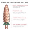 MelodySusie Long Flame Nail Drill Bits, 3/32'' Carbide Tungsten Bits,