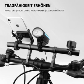 Bicycle Handlebar Extension, 20 cm Handlebar Extension Bicycle with Screwdriver, Handlebar Extender for 25-34 mm Handlebars, Aluminium Alloy for GPS, Camera, Torch, Phones