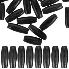 SEWACC 50pcs Wooden Oval Beads for Jewelry Making Craft Supplies Macrame Projects Natural Unfinished Wood for Bracelets Necklaces and Decorations