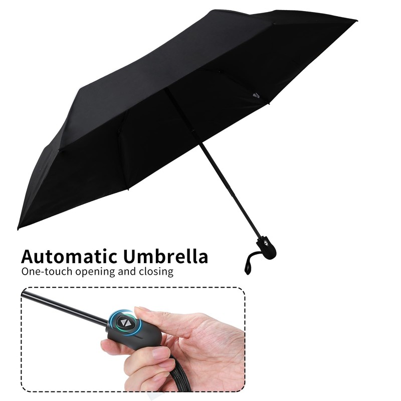 GAOYAING Automatic Mini Umbrella for Travel With Case,Compact Small Umbrella