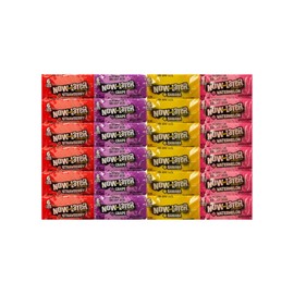 Variety Pack Now and Later 24 Count Individually Wrapped Candy – Banana, Grape, Watermelon, Strawberry – Includes Reusable 5.25x3.2x8 Inch Blue Gift Bag – 0.93 oz Each