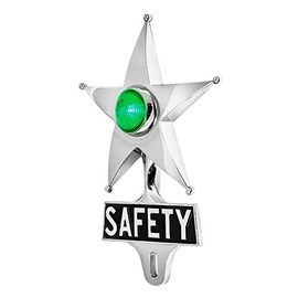 KNS Accessories KC8708 Green LED Safety Star License Plate Topper, Vintage Classic Car Safety Star License Plate Topper