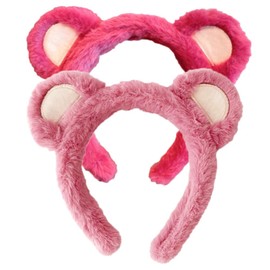 ZHOUMEIWENSP Bear Ears Cute Headband Fluffy Hairband, Animal Head Wear for Party Celebrations Cosplay Dress up Costume Makeup Washing Face Adults Women (two mixed)