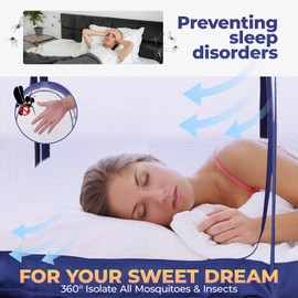 Alvantor Mosquito Net Bed Canopy Tents Dream Privacy Space Twin Size Sleeping Tents Indoor Pop Up Portable Frame Breathable Cottage Blue (Mattress Not Included)