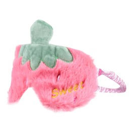 FRCOLOR 1Pc Cartoon Plush Sleep Mask for Comfortable Sleeping Breathable Eye Cover with Cute Strawberry Design for Friends and Family for Home Office Travel and Naps