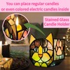 Entlityful Stained Glass Black Cat Flower Pot,Succulent Pots with Drainage,Unique