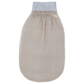 Turkish 100% Raw Cocoon Silk Exfoliating Glove/Mitt, Body Scrub Exfoliator Bath Mitt, Fake Tan Remover Bath Glove, Natural Glow for Women, Men, Shower, Hammam, Spa by Feel Fine (Silver)