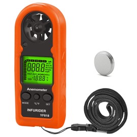 Digital Anemometer, Small Precision Anemometer, Wind Temperature Measure, Current/Maximum/Average Wind Speed Display, Backlight, Drone Flying, Agriculture, Fishery, Sports, Weather Environment, Wind