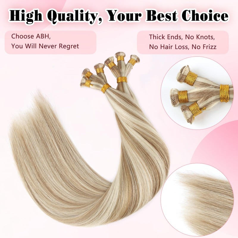 ABH AMAZINGBEAUTY HAIR Highlighted Hand Tied Weft Hair Extensions Straight
