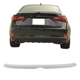IKON MOTORSPORTS, Trunk Spoiler Compatible with 2014-2020 Lexus IS200t IS250 IS300 IS350 Sedan 4-Door, F-Sport Style Unpainted Gray ABS Plastic Rear Trunk Lid Spoiler Wing Lip