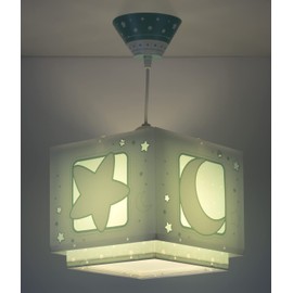 Dalber Moon Pendant with Stars Design, Green