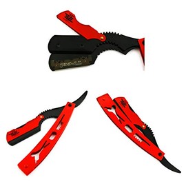 Amazing Performance Barber Shaving Razor - All Purpose Haircutting Hair Grooming Straight Edge Shaving Tool in Red and Black