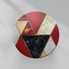 Round Single Coaster - Art Deco Red Marble Effect New