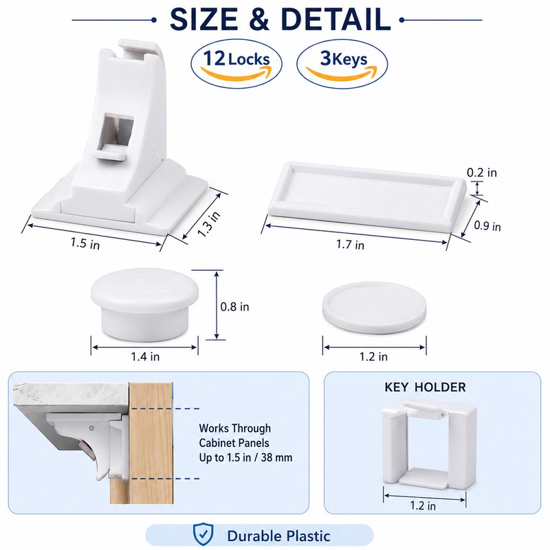 Magnetic Child Safety Cabinet Locks for Drawers and Doors