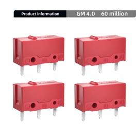 KAILH GM4.0 GM8.0 Micro Switch 60M 80MLife Gaming Mouse Micro Switch 3 Pin Black Mice Left Right Button GM 4.0 8.0 (Red 4pcs GM4.0)