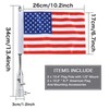 2 Pack Motorcycle Flag Pole Fold Down 90° and American