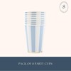 Bonjour Fête Light Blue Cabana Stripe Party Cups | Disposable