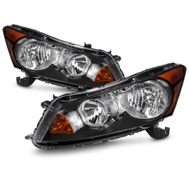 AKKON - Fit 2008 2009 2010 2011 2012 Honda Accord Sedan 08-12 4Dr Headlights Assembly OE Style Black Driver - Passenger