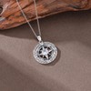 OUTANG Apr Birthstone Compass Necklace for Women 925 Sterling Silver