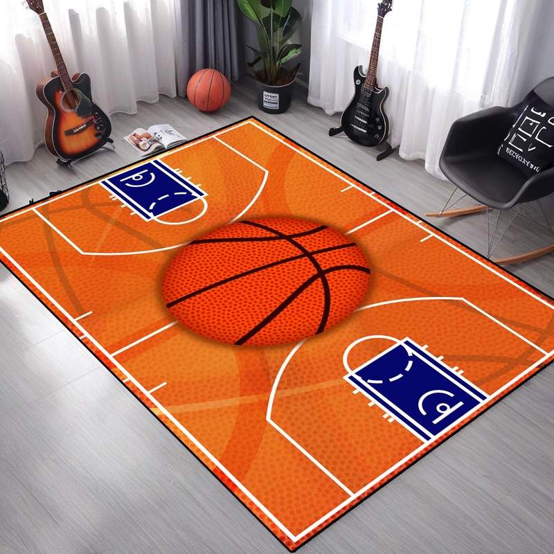 Basketball Court Rug 5'x7', Sports Rugs for Boys Bedroom, Basketball