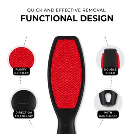 DecorRack (2 Pack) Double-Sided Lint Brushes, Pet Hair Remover Brush for Clothes and Furniture, Remove Cat and Dog Fur from Fabric Carpet and Clothing, Lint Removal Brush, Portable, Reusable (2 Pack)