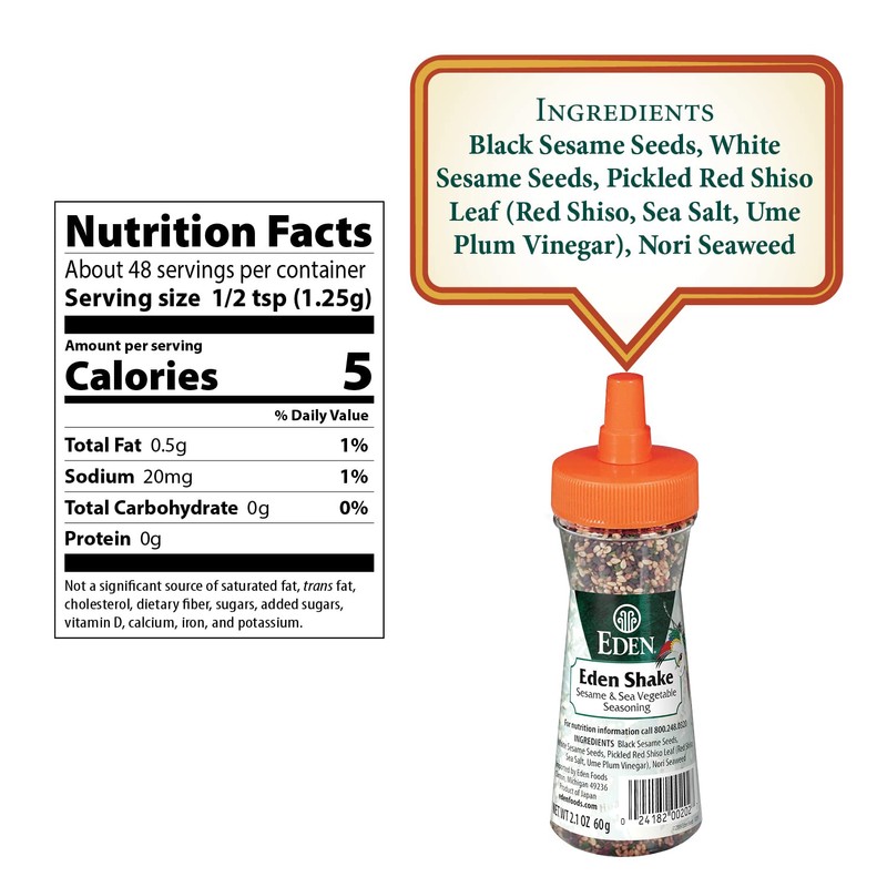 Eden Shake Furikake, Made in Japan, Rice Seasoning, No Sugar,