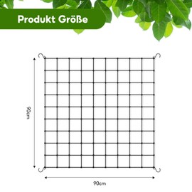 Grow Tent Net, Trellis Net, Grow Net, 90 x 90 cm, Hydroponic Plant Net, Elastic Trellis Net with 4 Hooks, Vegetable Protection Net for Vegetables, Fruits, Flowers, Plants