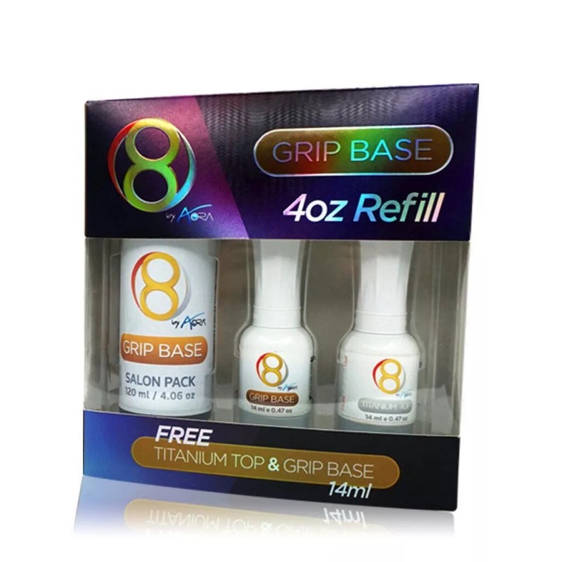 Aora Grip Base Kit 4oz Refill, Free Titanium Top &