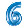 40 Inch Megaloon Blue Number 6 Balloon by Betallic