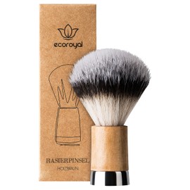Ecoroyal Shaving Brush I Imitation Badger Hair I Shaving Brush for Men and Women I Shaving Brush Vegan (Brown)