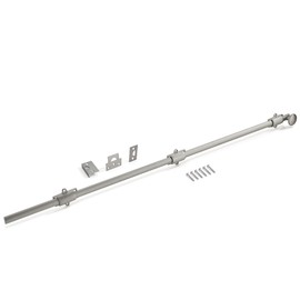 ZAUYX 36 inches 1 Pack, Brushed Satin Nickel Dutch Solid Brass Door Surface Slide Latches & Surface Slide Bolts, Decorative Surface Slide Bolts for Windows and Doors