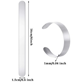 16 pulseras en blanco de acero inoxidable para hacer joyas, personalizar, 5/8 x 6 pulgadas