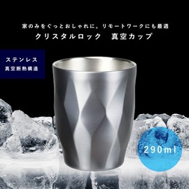 Pearl Metal HB-5988 Vacuum Cup, 9.8 fl oz (290 ml), Silver, Thermal Insulation, Crystal Lock