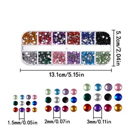Nail Rhinestones, 12 Grid Nail Art Foil Glitter Sequins for Nail Decoration, Face Body Eyes Make Up, DIY Decals Decoration(12 Colors)