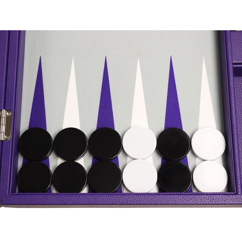 19-inch Premium Backgammon Set - Large Size - Purple Board