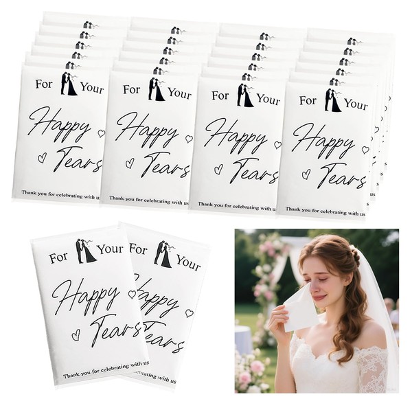 Biomelaus Happy Tears Wedding Tissues for Guest Welcome Favor Bags