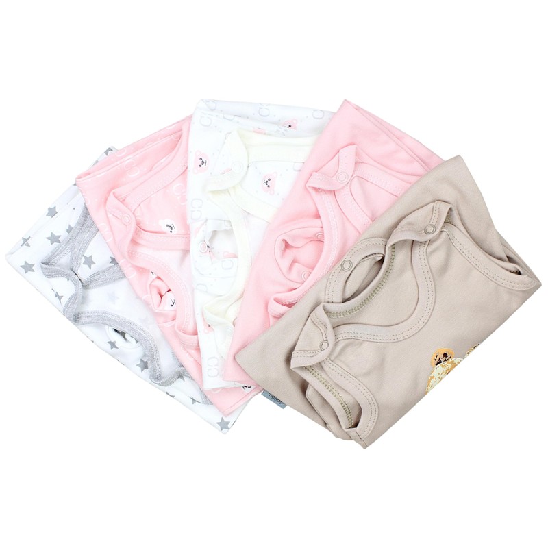 TupTam Baby Unisex Romper with Print Saying Pack of 5,