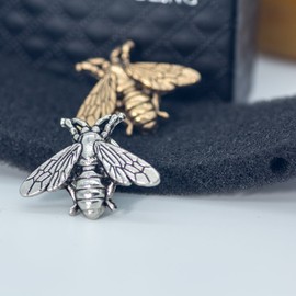 COLORFUL BLING Bees brooch small bee vintage cute animal brooch pins for men women (2 PCS Silver)