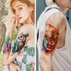 77 Sheets Flower Lion Tiger Temporary Tattoo for Women Men,