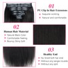 Mihugass Seamless PU Yaki Straight Clip in Hair Extensions Real