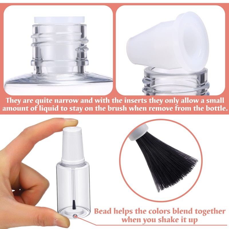 Irenare 20 Pcs 20ml Refillable Empty Nail Polish Bottles Plastic