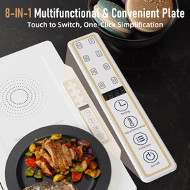 THXSUN Electric Server Warming Tray, Spliceable Food Warmer Hot Plate Placemat, Electric Food Hot Plate Catering Dish with Adjustable Temperature Control for Buffets, Parties