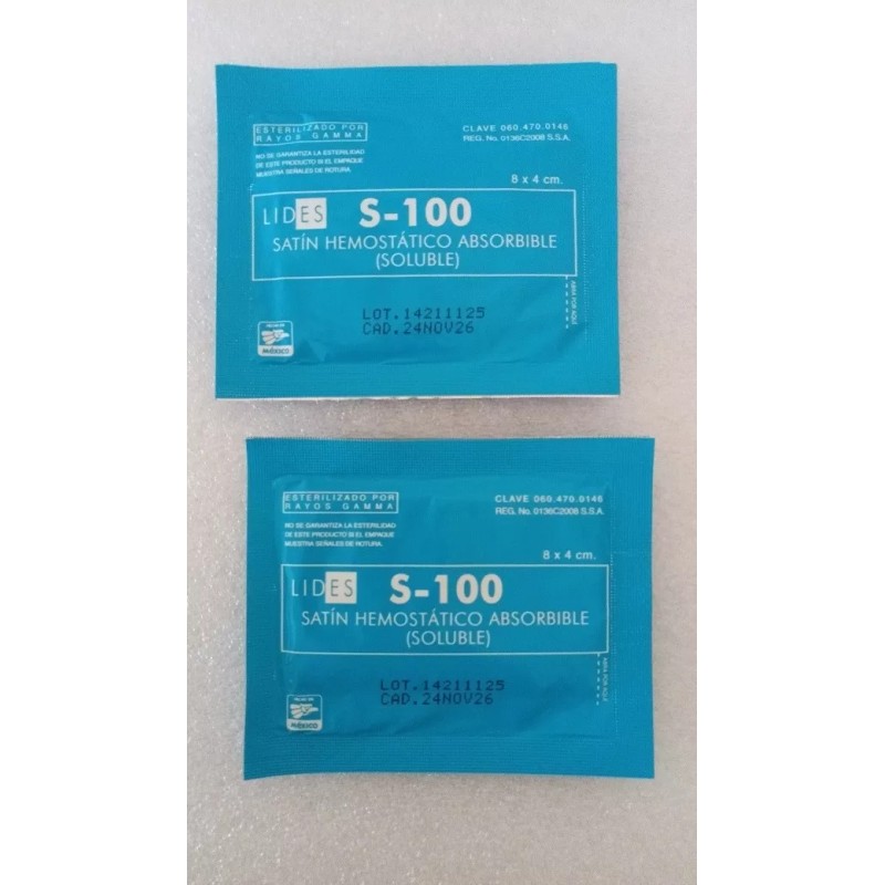 Lides Satín Hemostatico Absorbible Lides S-100 C/2 Piezas