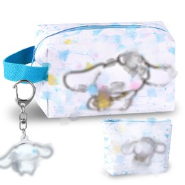 yumcute Cosmetic Bag Set with Keyring and Cartoon Makeup Bag, Travel Cosmetic Bag, Toiletry Bag, High Capacity, Gift for Girls, Style 8