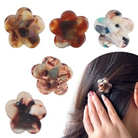 MOTIBACK 2.5cm Kleine Blumen Haarspangen, Rutschfeste Mini Haarclips mit Starken Metallfedern & Weichen Klauen, Ideal für Lockenfixierung, Alltag & Geschenke für Damen & Kinder