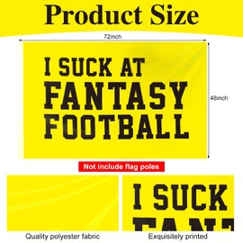 Cozypower 2 Pcs I Suck At Fantasy Football Set Include I Suck At Fantasy Football Vest and Flag Funny Award for Men Women(Bright Yellow)