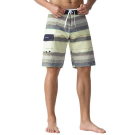 unitop - Bañador Deportivo para Hombre, diseño de Rayas, Color Amarillo, Talla 28