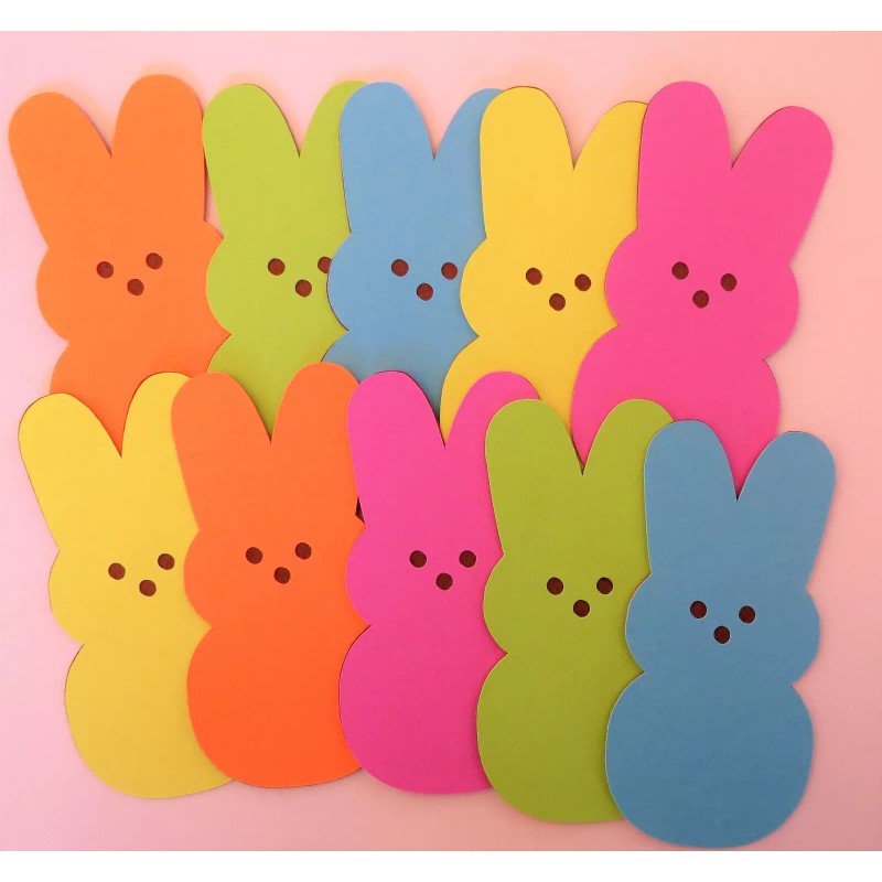 Easter Bunny Peep Peeps Paper Die Cut Embellishments 10pc scrapbooking